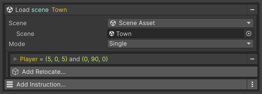 Event instruction Load Scene