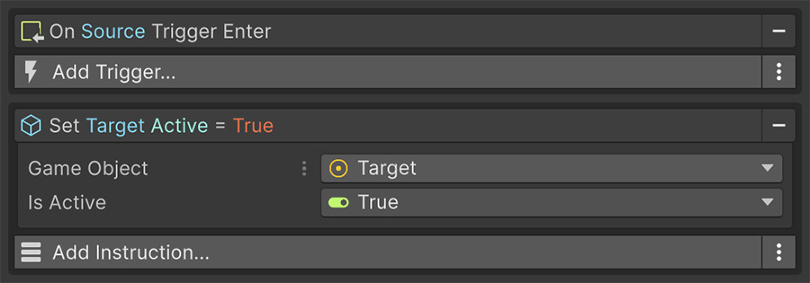 Instructions with a Target set