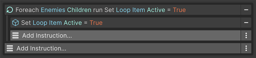 Event with a Foreach instruction