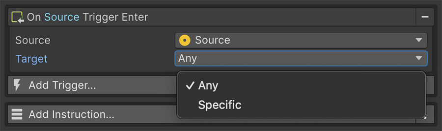 Physics Trigger filtered by Any or a specific Target