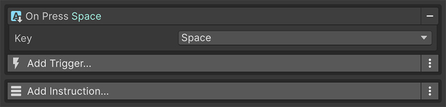 Event with a trigger bound to the Space key