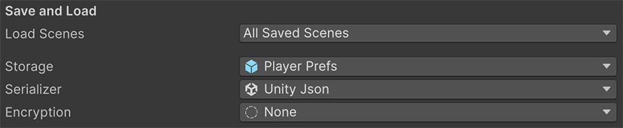 Save Settings window